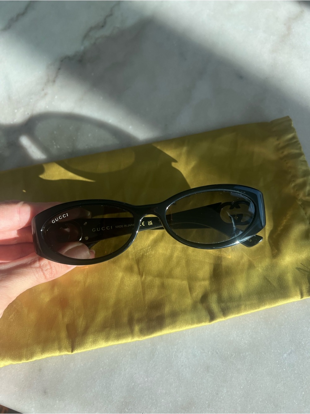 Gucci Black Women's Oval Sunglasses GG1660S